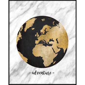 Mural Décoration 40x50 – Tableau d'Aventure en Or