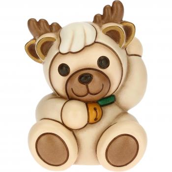 THUN SpA Keramikfigur: Teddy im Rentierkostüm (klein), 2023