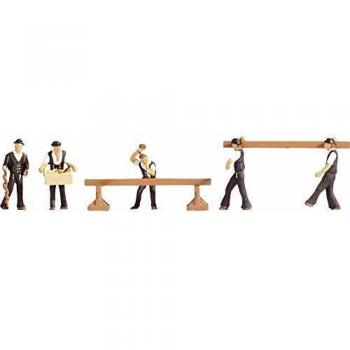 Figurines de charpentiers NOCH H0 15051 avec accessoires