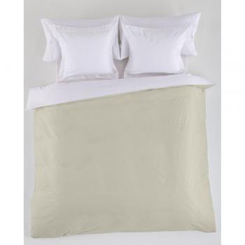 Funda Nórdica Polialgodón 144 Hilos, Blanco-Piedra – Cama 105 cm