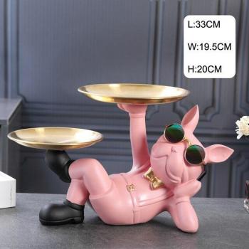 French Bulldog Butler Sculpture with Storage
