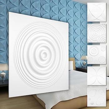 Murales 3D Ghirigori Bianco – Set 8 Pannelli (HD075)