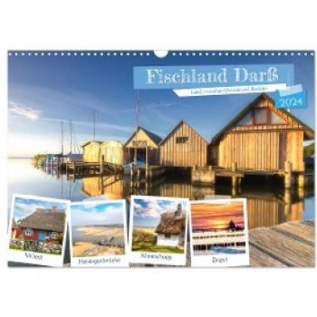 Fischland Darß Land zwischen Ostsee und Bodden (Wandkalender 2024 DIN A3 quer) CALVENDO Monatskalender