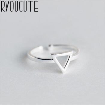 RYOUCUTE Women's Silver Triangle Statement Ring