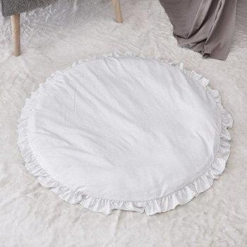 100cm Diameter Cotton Baby Play Mat with Ruffled Edges