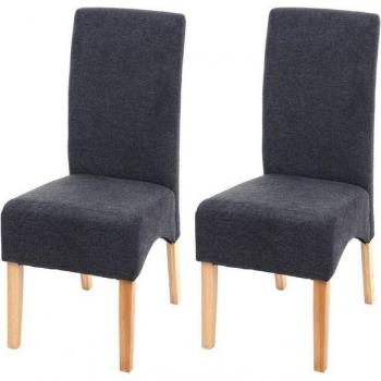 Latinée Chaise Grise Foncé, Pieds Clair, Confort Salle à Manger