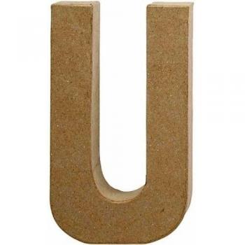Lettre U papier mâché 20,5 cm