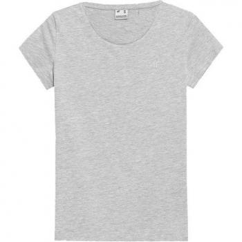 4F Damen Oberteil, kurzes Ärmel-T-Shirt, graue Farbe