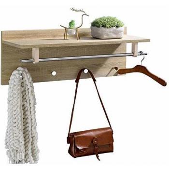 Porte-manteaux mural ULF 1 tringle, 4 patères chromées