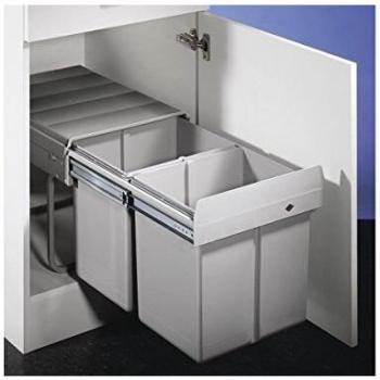 WESCO Einbau-Abfalleimer Double Master 2x16ltr. alugrau