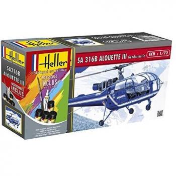Heller Maquette hélicoptère Starter Kit SA 316B Alouette Gendarmerie