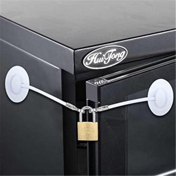 Baby Safety Freezer Door Lock with Padlock – Protective Fridge Refrigerator Child Proof Window Drawer Lock