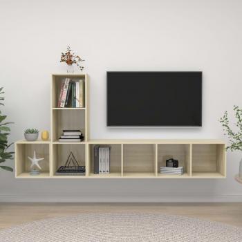 VidaXL 3-tlg. TV-Möbel-Set Sonoma-Eiche