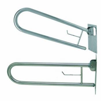 Barra de Apoyo Plegable 73 cm con Portarrollos en Acero Inoxido
