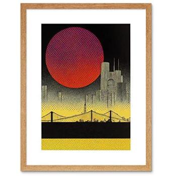 Urban Sunset Manhattan Bridge Poster – 9×7 Framed