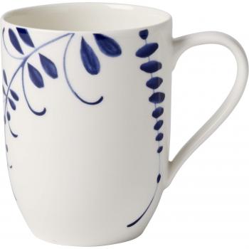 Villeroy & Boch Vieux Luxembourg Pattern Brindille Coffee Mug, Exquisite Tableware in Blue, 12.6 oz (370 ml), Porcelain, White, Mug with Handle