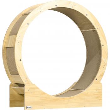 PawHut Cat Wheel with Brake, Scratching Pads for Health