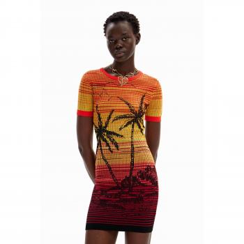 Desigual Palmita: Vestido Corto Punto