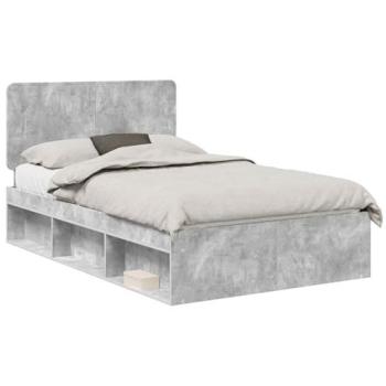 VidaXL 135x190cm Concerte Grey Bed Frame – Solid Pine Construction