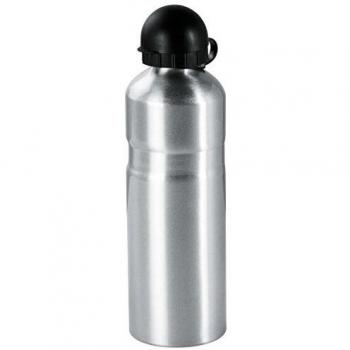 Hama Fahrrad‑Wasserflasche 750 ml – Aluminium – Halterungsset – Silber/Schwarz