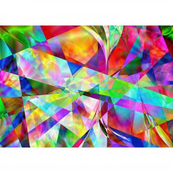 Papermoon Tapete „Geometrie trifft Farbe – Moderne 3D-Kunst“