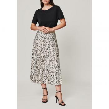 Falda plisada midi Vila Nitban blanca