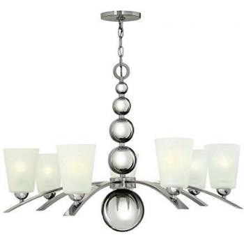 Netlighting Zelda 7 Light Multi Arm Chandelier Polished Nickel Finish, E27