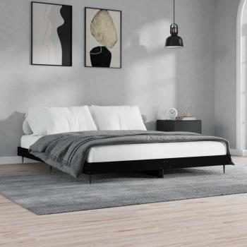 VidaXL Engineered Wood Bed Frame in Black 120x200 cm