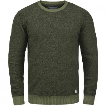 Blend Nathan Herren Pullover Feinstrick Rundhals Melierung Größe L Burnt Olive