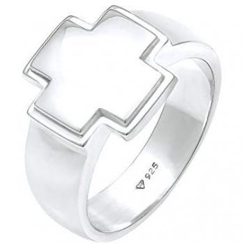 Silberring KUZZOI Herren Siegelring Bandring Kreuz 925 Silber Gr. 64, silber, Fingerringe, Herren, 64mm, ohne Stein, Silber 925 (Sterlingsilber)