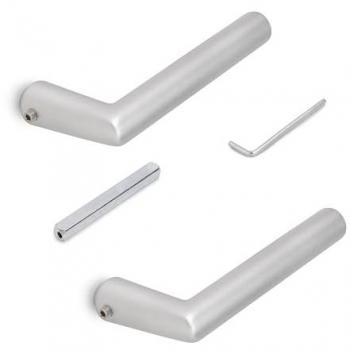 Emuca Poignée de Porte L-R en Aluminium Anodisé Mat pour Serrures de Porte de Verre Intérieur