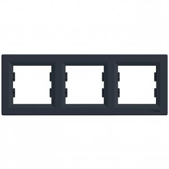 Cadre triple Schneider Asfora anthracite