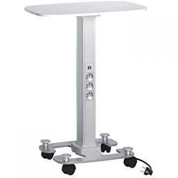 Colonnette mobile 0.75m alu 7 prises 2P+T + 1 prise USB double LED bleu Logix PLANET 32317