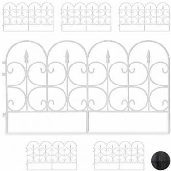 Recinto Decorativo per Aiuole, Plastica, Altezza 30 cm, 4 Metri, Bianco