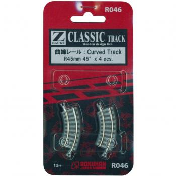 Rail Courbe 45° Rokuhan Z Gauge R046 – Ensemble 4