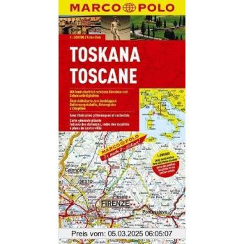 MARCO POLO Karte Toskana 1:200.000: Zeigt auch kleine Orte und kleine Straßen. Mit Namenverzeichnis