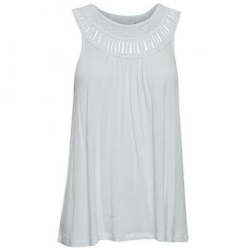B.young Women's Casual White Sleeveless Tee