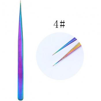 Ciseaux à épiler chromé multi‑couleurs