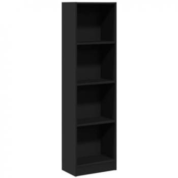 Estantería de madera de ingeniería negra 40x24x143 cm Vidaxl Negro