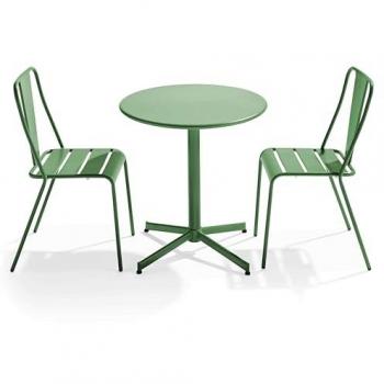 Ensemble de terrasse en métal vert cactus