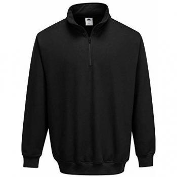 Portwest Men's Sorrento Zip Neck Sweatshirt Black 3XL