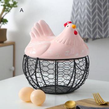Soporte de Huevos con Diseño de Cesta de Alambre