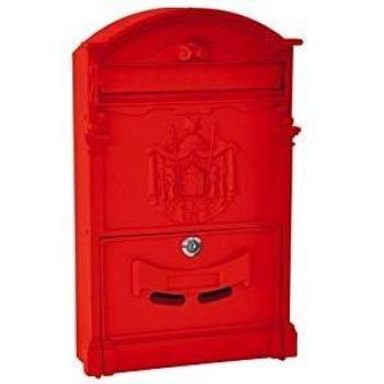 Cassetta Postale Stile Inglese Residence Rosso 260x90mm Alluminio Presufuso