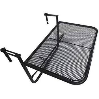 OUTSUNNY Table de balcon suspendue 60L x 56,5l cm hauteur réglable 3 niveaux métal époxy noir