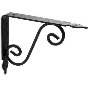 Étagère en acier noir avec support forgé 26145195mm 1 unité