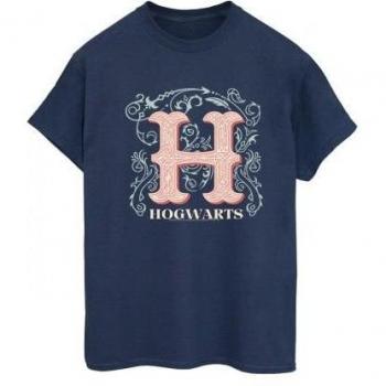 Harry Potter Damen Boyfriend T-Shirt H mit Blumen