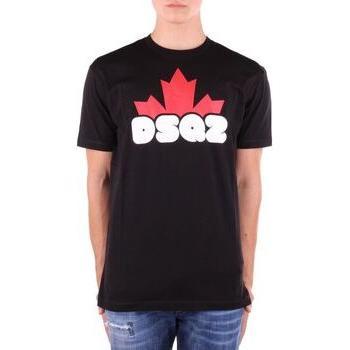DSQUARED2 Classic Black Maple Leaf T-Shirt (Large)