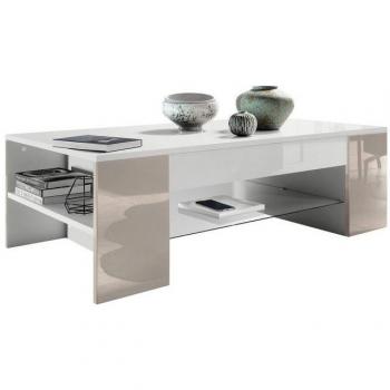 Table de Salon Clip en Blanc avec Bordures Sable