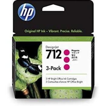 HP Paquete de 3 cartuchos de Tinta DesignJet 712 magenta de 29 ml