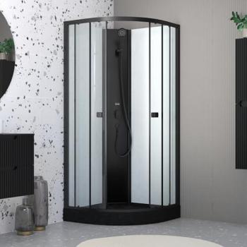 Doccia semicircolare con porte scorrevoli